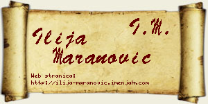Ilija Maranović vizit kartica